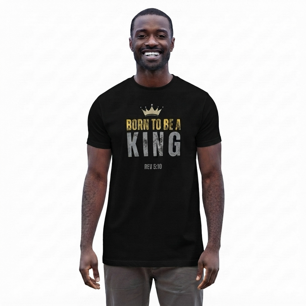 The Two Shall Be One Ministry-Fashion-BORN TO BE A KING-Men's T-Shirt-Black-003