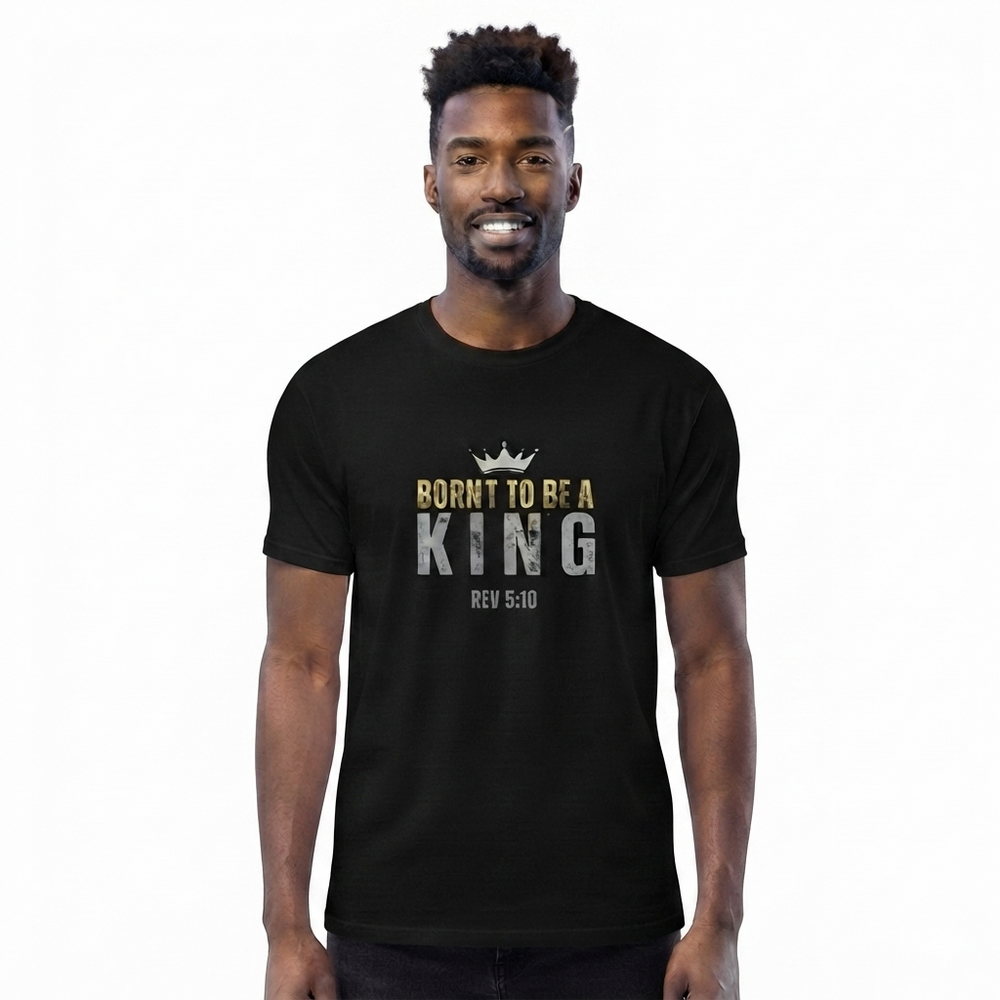 The Two Shall Be One Ministry-Fashion-BORN TO BE A KING-Men's T-Shirt-Black-005