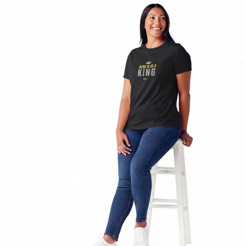 The Two Shall Be One Ministry-Fashion-BORN TO BE A KING-Women's T-Shirt-Black-001 The Two Shall Be One Ministry-Fashion-BORN TO BE A KING-Women's T-Shirt-Black-001