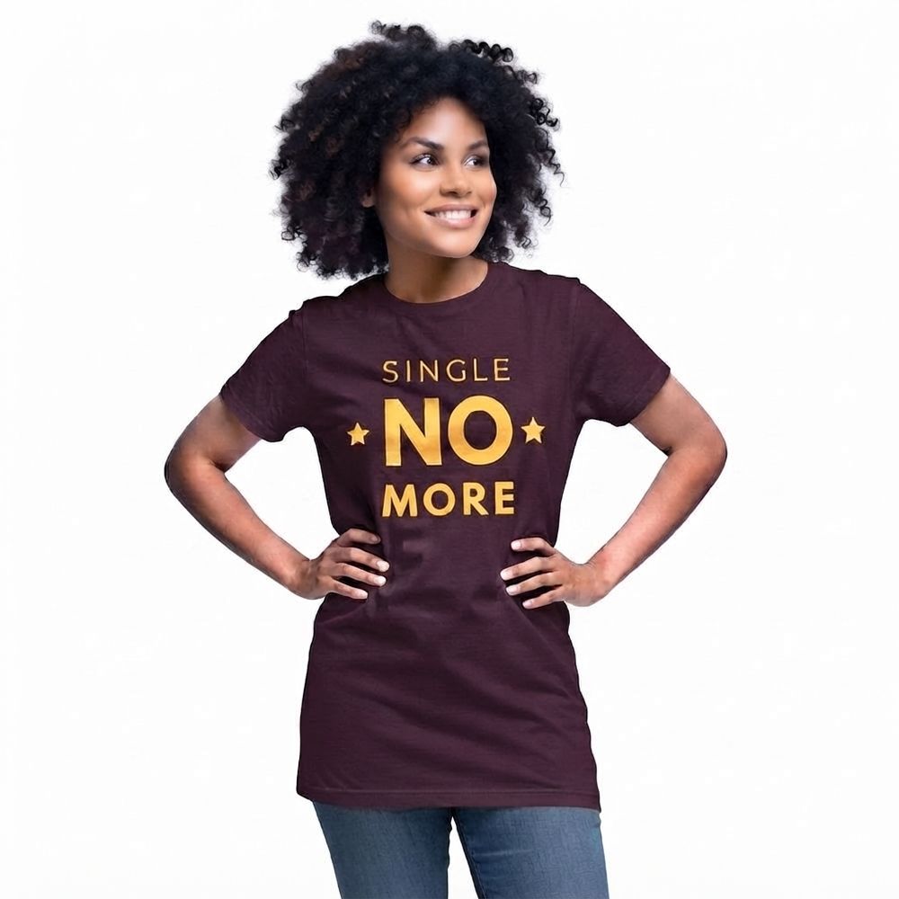 The Two Shall Be One Ministry-Fashion-SINGLE NO MORE- Women's T-Shirt-Black-019